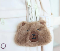 HKM-357779 Cute Star Capybara Siamese Cat Pendant Plush Keychain Charm for Creative Couples
