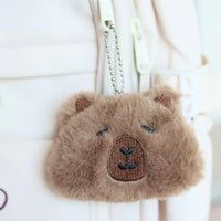 HKM-357779 Cute Star Capybara Siamese Cat Pendant Plush Keychain Charm for Creative Couples