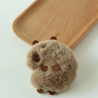 HKM-357779 Cute Star Capybara Siamese Cat Pendant Plush Keychain Charm for Creative Couples