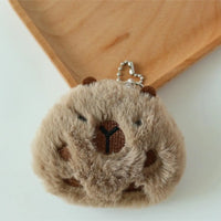 HKM-357779 Cute Star Capybara Siamese Cat Pendant Plush Keychain Charm for Creative Couples