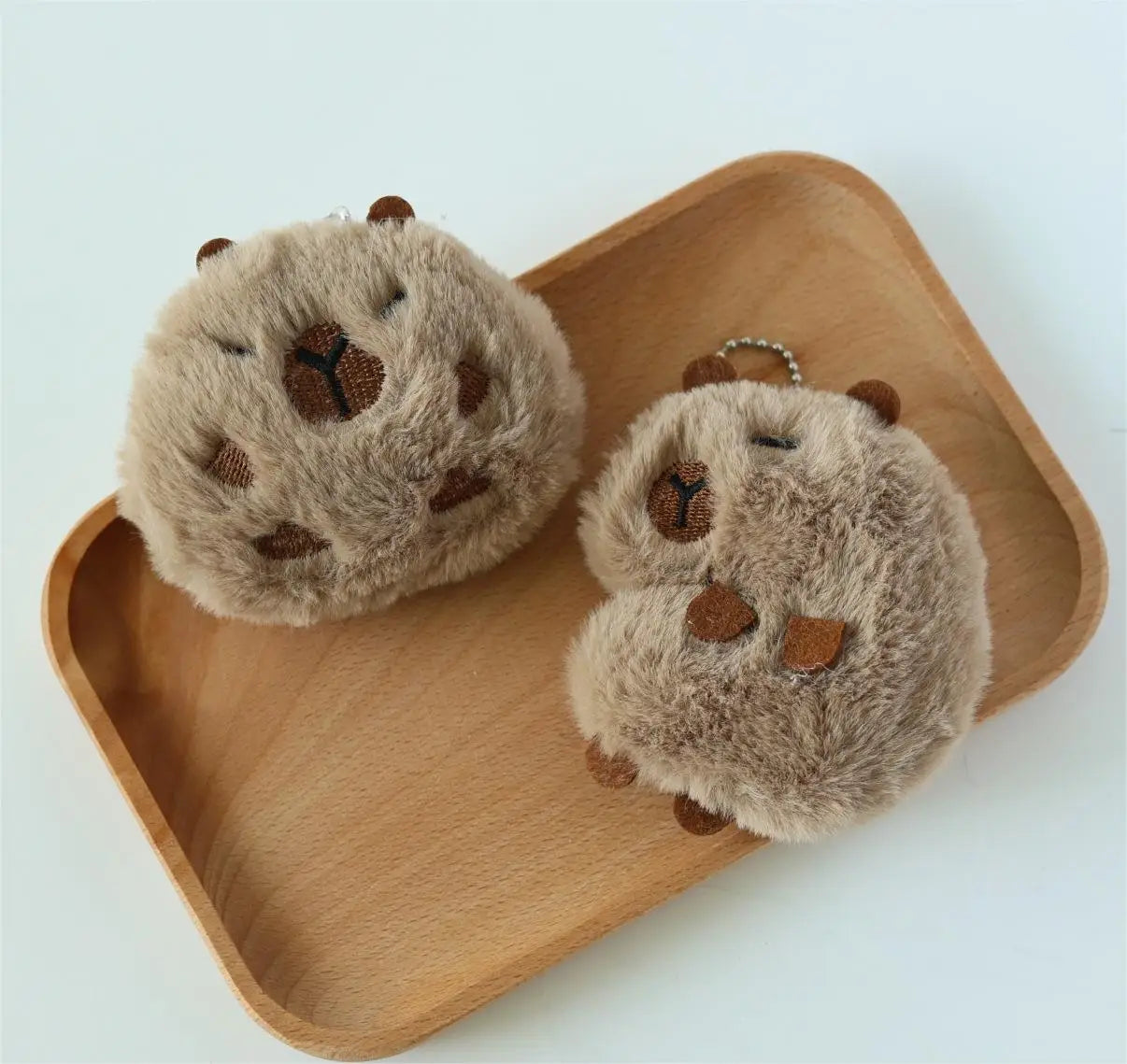 HKM-357779 Cute Star Capybara Siamese Cat Pendant Plush Keychain Charm for Creative Couples