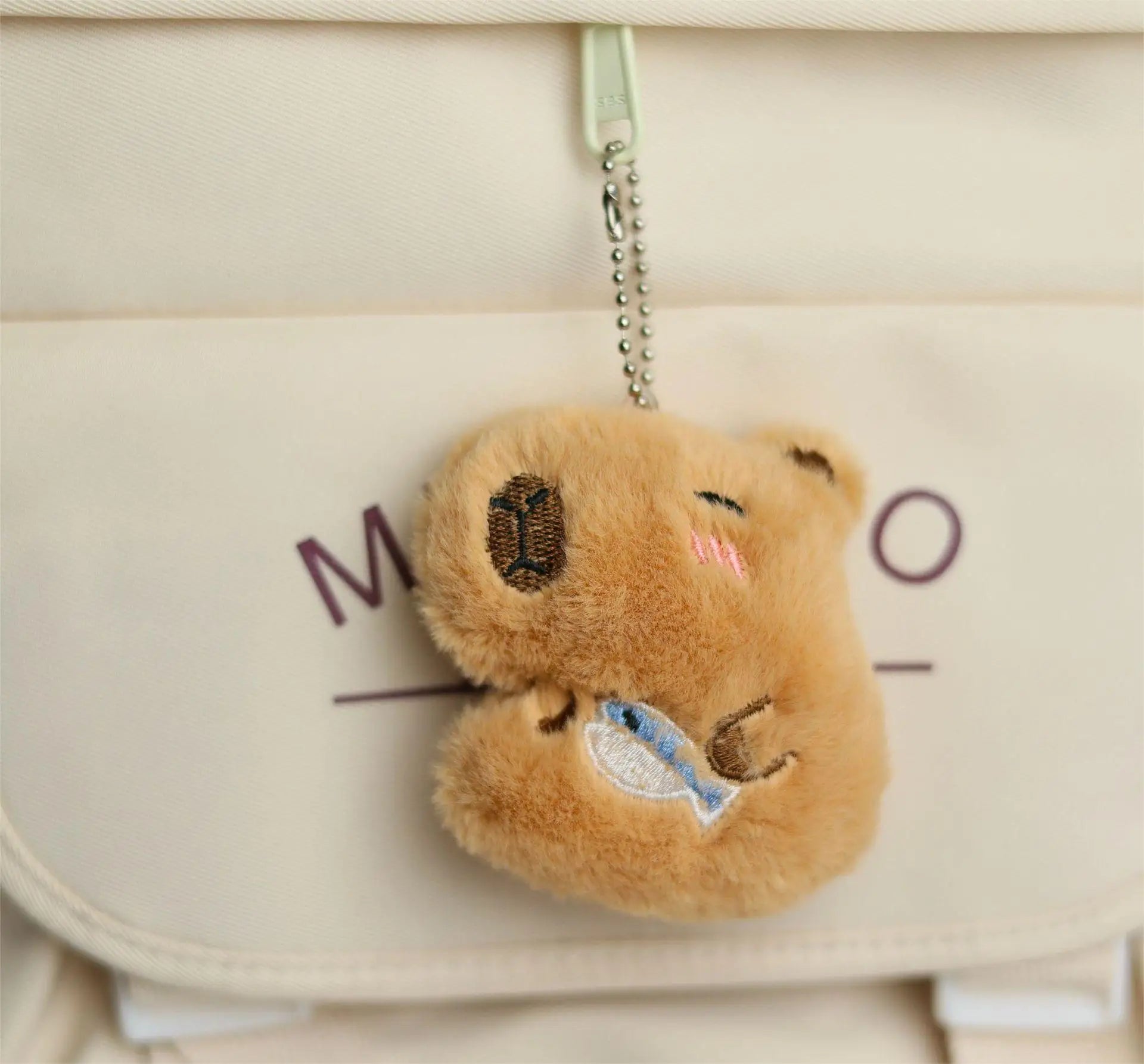 HKM-357779 Cute Star Capybara Siamese Cat Pendant Plush Keychain Charm for Creative Couples