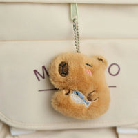 HKM-357779 Cute Star Capybara Siamese Cat Pendant Plush Keychain Charm for Creative Couples