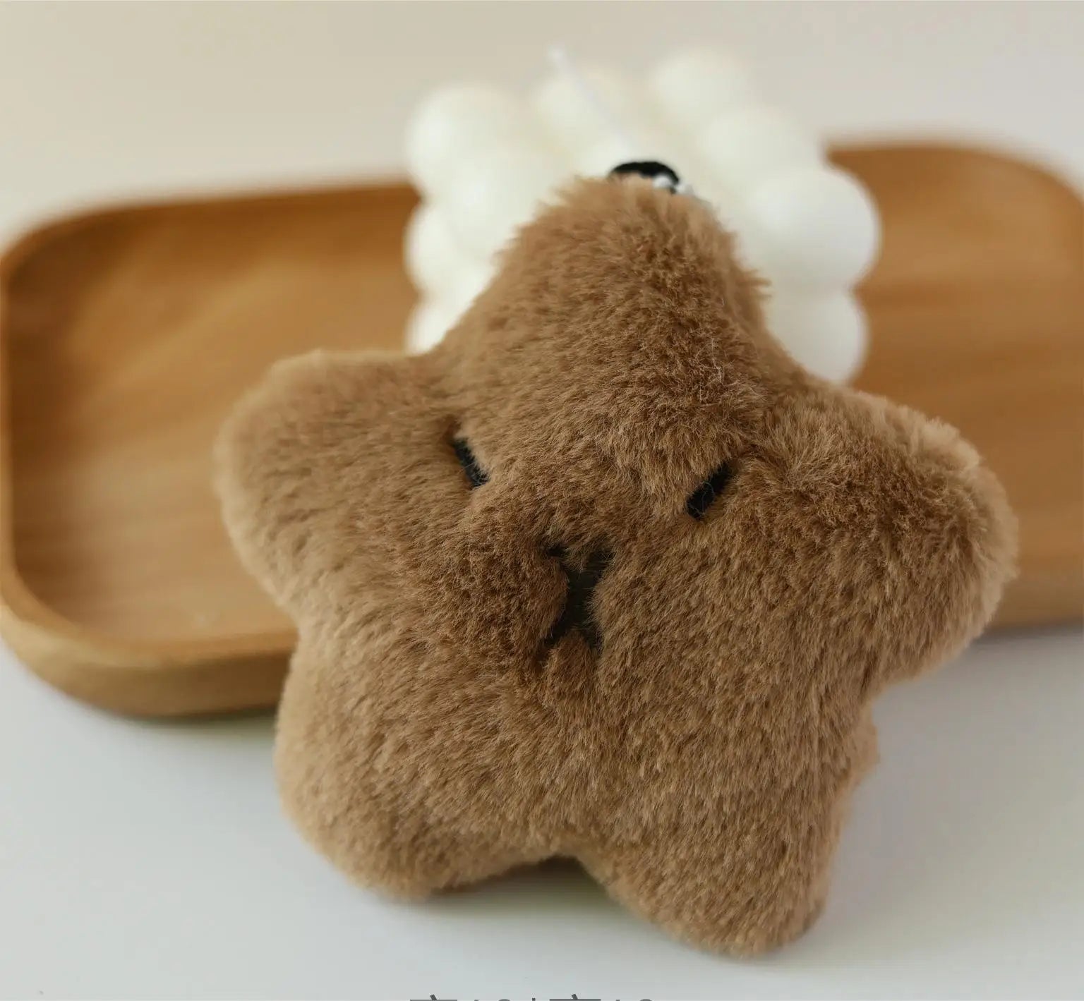 HKM-357779 Cute Star Capybara Siamese Cat Pendant Plush Keychain Charm for Creative Couples