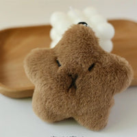 HKM-357779 Cute Star Capybara Siamese Cat Pendant Plush Keychain Charm for Creative Couples
