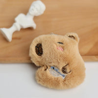 HKM-357779 Cute Star Capybara Siamese Cat Pendant Plush Keychain Charm for Creative Couples