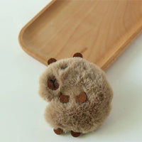 HKM-357779 Cute Star Capybara Siamese Cat Pendant Plush Keychain Charm for Creative Couples