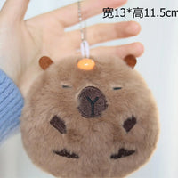 HKM-357779 Cute Star Capybara Siamese Cat Pendant Plush Keychain Charm for Creative Couples