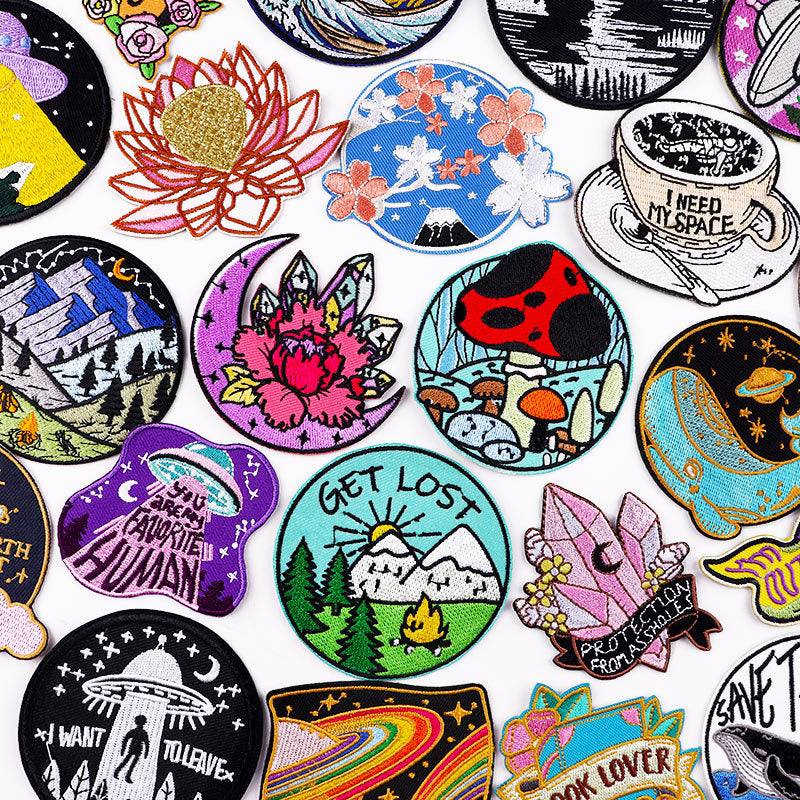HKM-357779 Embroidered Thermo Adhesive Patches for Clothing and Home Textiles