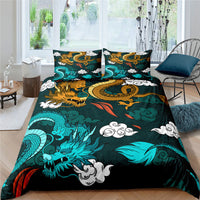 HKM-358099 3D Animal Digital Printed Bedding Set - Floral Design, Multiple Sizes Available