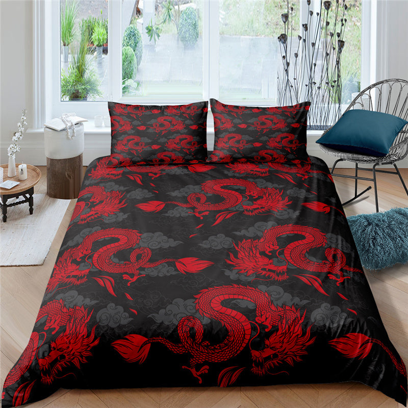HKM-358099 3D Animal Digital Printed Bedding Set - Floral Design, Multiple Sizes Available
