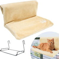 HKM-358227 L-shaped Plush Cat Hammock Nest in Lamb and Rabbit Fur Options