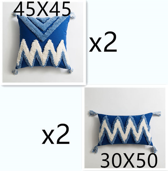 HKM-358227 Modern Cotton Canvas Pillow - 45x45cm & 30x50cm Polyester Fiber Filling