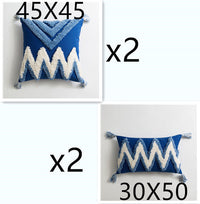 HKM-358227 Modern Cotton Canvas Pillow - 45x45cm & 30x50cm Polyester Fiber Filling