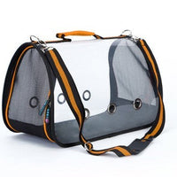 HKM-358291 Transparent Portable Pet Messenger Bag – Acrylic Material, Available in Red, Green, and Orange, Multiple Sizes