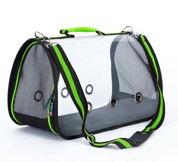 HKM-358291 Transparent Portable Pet Messenger Bag – Acrylic Material, Available in Red, Green, and Orange, Multiple Sizes