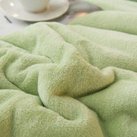 HKM-358419 Cozy Double Thick Lamb Wool Coral Fleece Thermal Blanket - Soft, Warm, and Reversible