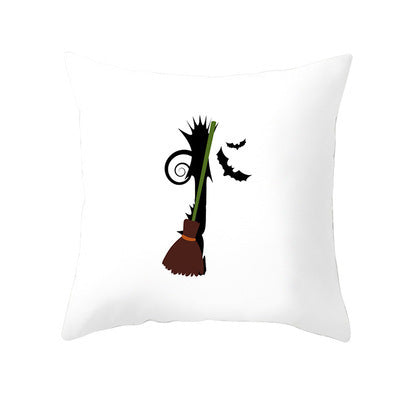 KTX-358483 Halloween Pumpkin Cartoon Peach Skin Pillowcase for Home and Office Décor, 45x45cm