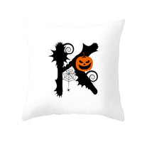 HKM-358483 Halloween Pumpkin Cartoon Peach Skin Pillowcase for Home and Office Décor, 45x45cm