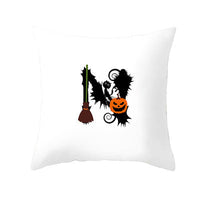 HKM-358483 Halloween Pumpkin Cartoon Peach Skin Pillowcase for Home and Office Décor, 45x45cm