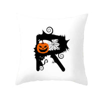HKM-358483 Halloween Pumpkin Cartoon Peach Skin Pillowcase for Home and Office Décor, 45x45cm