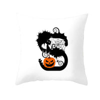 HKM-358483 Halloween Pumpkin Cartoon Peach Skin Pillowcase for Home and Office Décor, 45x45cm