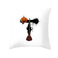 HKM-358483 Halloween Pumpkin Cartoon Peach Skin Pillowcase for Home and Office Décor, 45x45cm