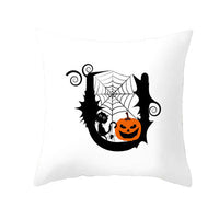 HKM-358483 Halloween Pumpkin Cartoon Peach Skin Pillowcase for Home and Office Décor, 45x45cm