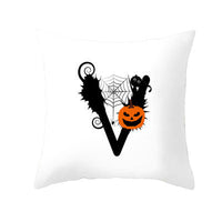 HKM-358483 Halloween Pumpkin Cartoon Peach Skin Pillowcase for Home and Office Décor, 45x45cm