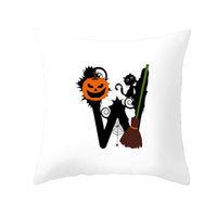 HKM-358483 Halloween Pumpkin Cartoon Peach Skin Pillowcase for Home and Office Décor, 45x45cm