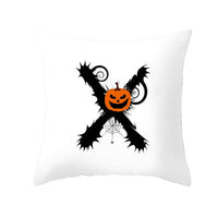 HKM-358483 Halloween Pumpkin Cartoon Peach Skin Pillowcase for Home and Office Décor, 45x45cm
