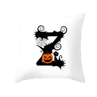 HKM-358483 Halloween Pumpkin Cartoon Peach Skin Pillowcase for Home and Office Décor, 45x45cm