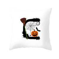 HKM-358483 Halloween Pumpkin Cartoon Peach Skin Pillowcase for Home and Office Décor, 45x45cm