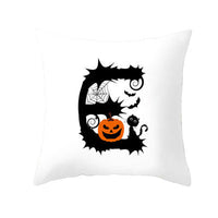 HKM-358483 Halloween Pumpkin Cartoon Peach Skin Pillowcase for Home and Office Décor, 45x45cm