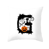 HKM-358483 Halloween Pumpkin Cartoon Peach Skin Pillowcase for Home and Office Décor, 45x45cm