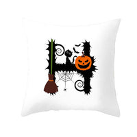 HKM-358483 Halloween Pumpkin Cartoon Peach Skin Pillowcase for Home and Office Décor, 45x45cm