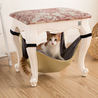 HKM-358611 Detachable Cat Hammock Bed - Cozy Lounger for Chairs, 100% Cotton, Breathable Design