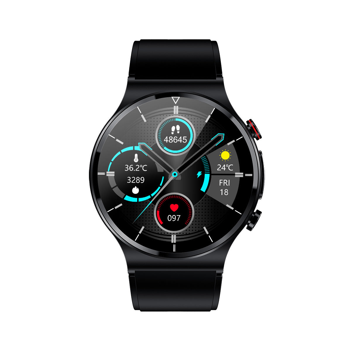 HKM-358611 Smart Watch with Wireless Charging and ECG Monitoring for iOS and Android Devices
