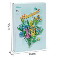 HKM-358675 DIY Bouquet Building Block Kit for Kids - Floral Model Construction Toy for Ages 8 and Up