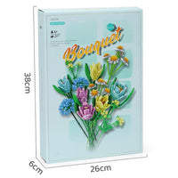 HKM-358675 DIY Bouquet Building Block Kit for Kids - Floral Model Construction Toy for Ages 8 and Up