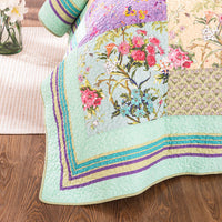 HKM-358867 Three-Piece Cotton Bedding Set with Floral Design, Suitable for 1.8m Beds, Includes Duvet Cover and Pillowcases