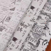 HKM-358931 Cotton Hemp Cloth with Monochrome Print - 10m Roll, 300g/㎡, 155cm Wide