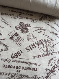 HKM-358931 Cotton Hemp Cloth with Monochrome Print - 10m Roll, 300g/㎡, 155cm Wide
