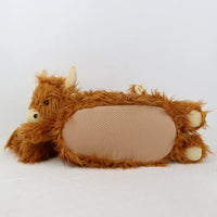 HKM-358931 Highland Cow Plush Slippers for Kids and Adults - Soft and Cute Winter House Shoes