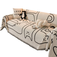 HKM-358995 Full Coverage Anti-Scratching Sofa Cover in Stripes and Cartoon Designs
