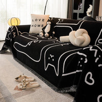 HKM-358995 Full Coverage Anti-Scratching Sofa Cover in Stripes and Cartoon Designs