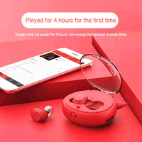 HKM-358995 Wireless Bluetooth Headset with Battery Display, Voice Control, Stereo Sound, and Dual Ear Support - Available in Pink, Black, and Red