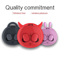 HKM-358995 Wireless Bluetooth Headset with Battery Display, Voice Control, Stereo Sound, and Dual Ear Support - Available in Pink, Black, and Red