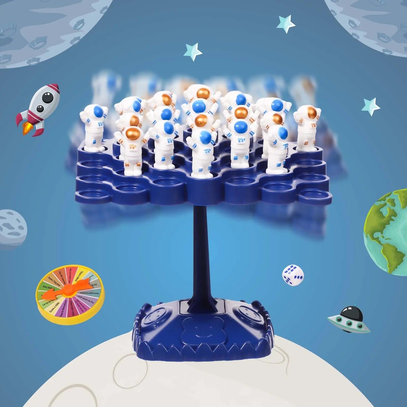 HKM-359059 Frog Astronaut Panda Balancing Board Game for Two Players - Educational Toy for Kids