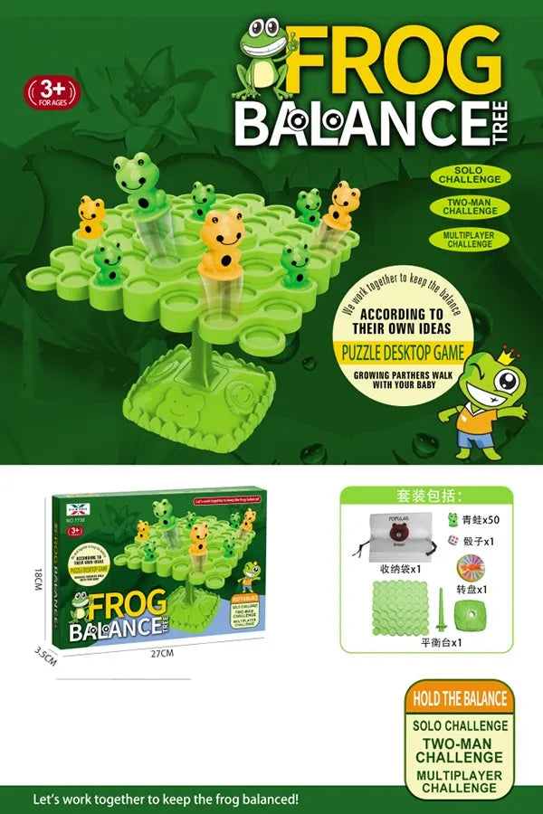 HKM-359059 Frog Astronaut Panda Balancing Board Game for Two Players - Educational Toy for Kids